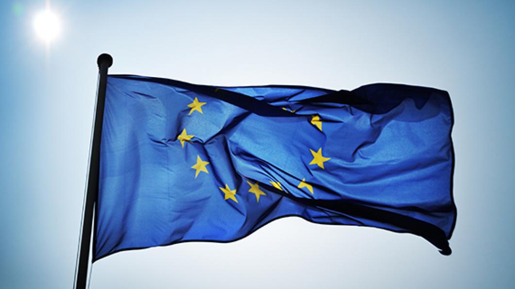 Afbeelding van de vlag van de EU. 